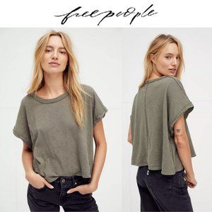 Free People Rock You Tee in Washed Army
